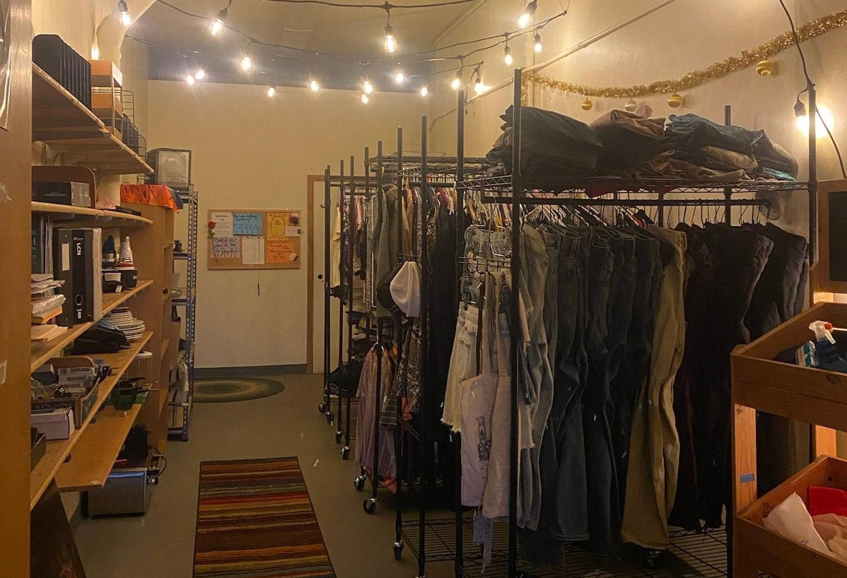 The ROSE Room stocked with clothing, school supplies, dishes, and more.